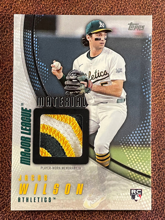 Jacob Wilson - 2025 Topps Update - BLACK Major League Material Rookie RELIC /10 (*Corner Whiting*) - Athletics