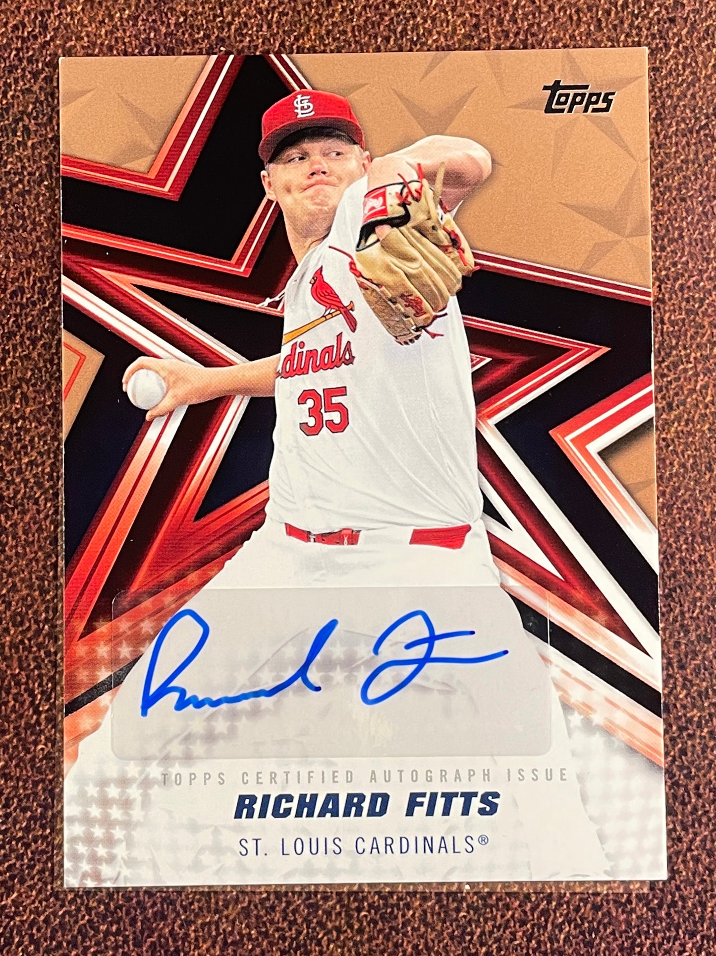 Richard Fitts - 2026 Topps Series 2 - GOLD Baseball Stars AUTO /50 (*Corner Whiting*) - Cardinals