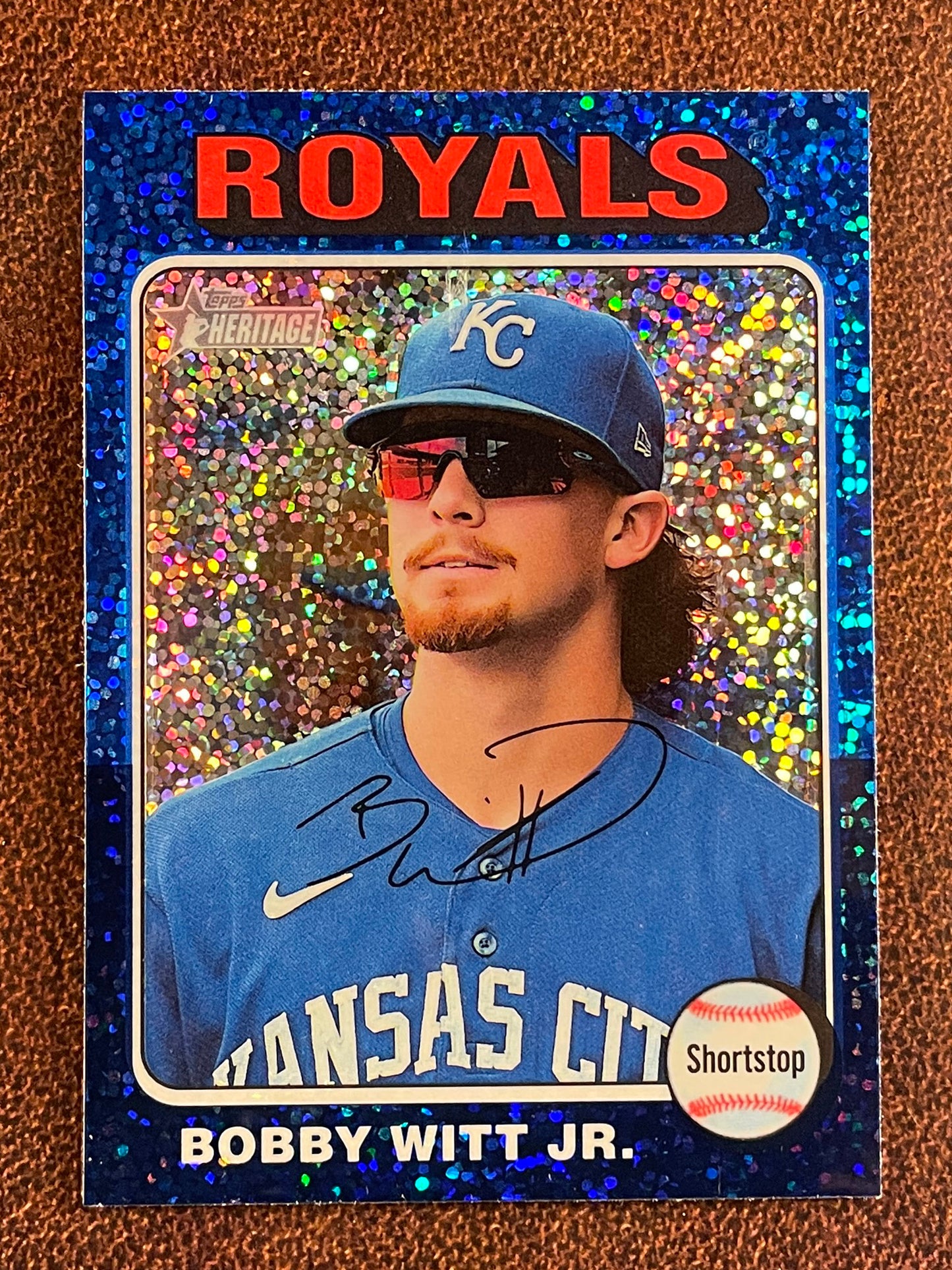 Bobby Witt Jr. - 2024 Topps Heritage - BLUE Sparkle Refractor - Royals