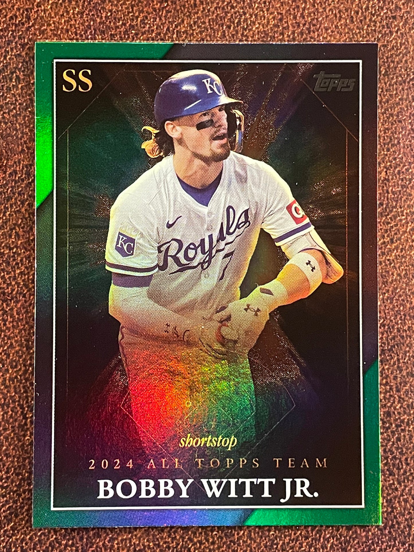 Bobby Witt Jr. - 2025 Topps Series 1 - GREEN All Topps Team /99 (*Slight Surface Scratching*) - Royals