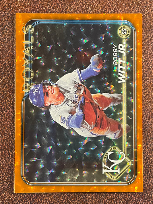 Bobby Witt Jr. - 2024 Topps Series 1 - ORANGE Crackle /299 - Royals