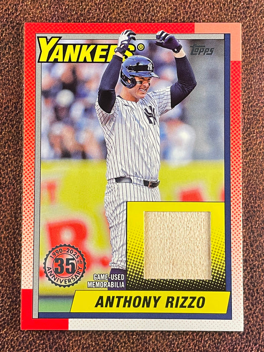 Anthony Rizzo - 2025 Topps Series 1 - RELIC (*Corner Issue*) - Yankees
