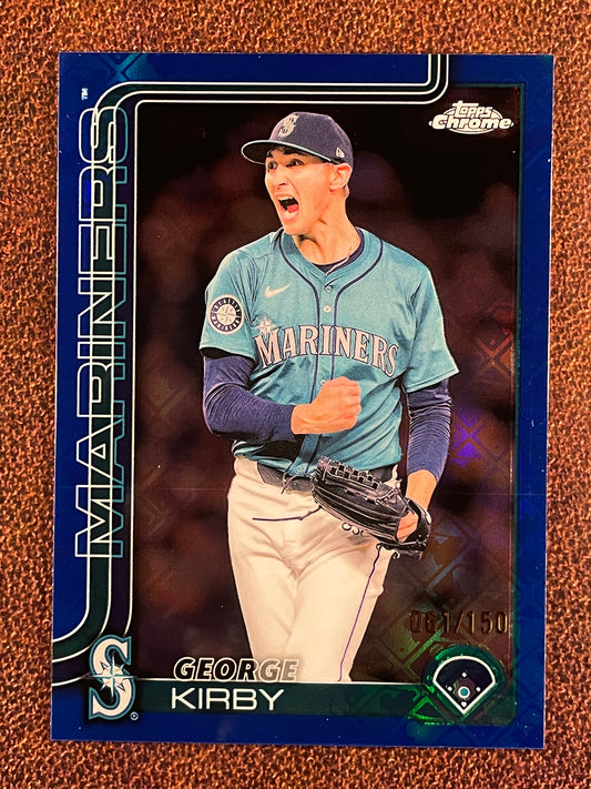 George Kirby - 2025 Topps Chrome - BLUE Logofractor /150 - Mariners