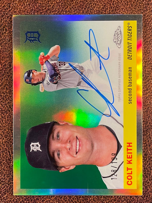 Colt Keith - 2025 Topps Chrome Platinum - Refractor AUTO /199 (*Surface Scratches*) - Tigers