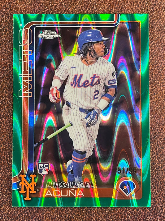 Luisangel Acuna - 2025 Topps Chrome - GREEN Raywave /99 - Mets