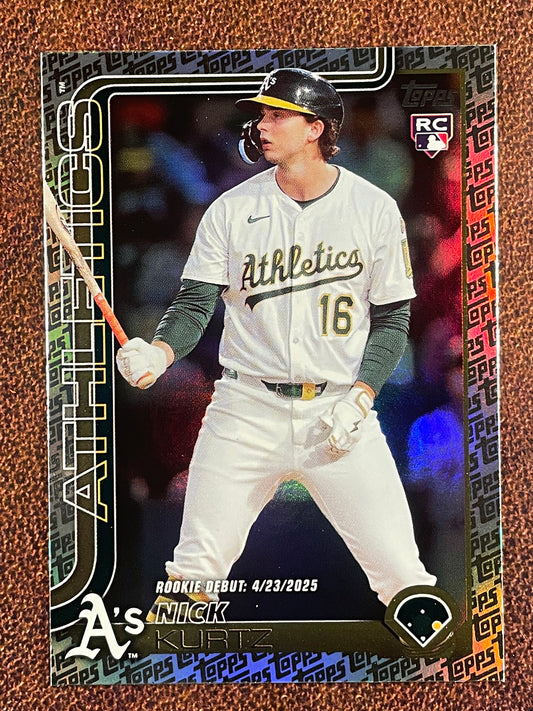 Nick Kurtz - 2025 Topps Update - Rookie Debut Logo Foil (US197) - Athletics