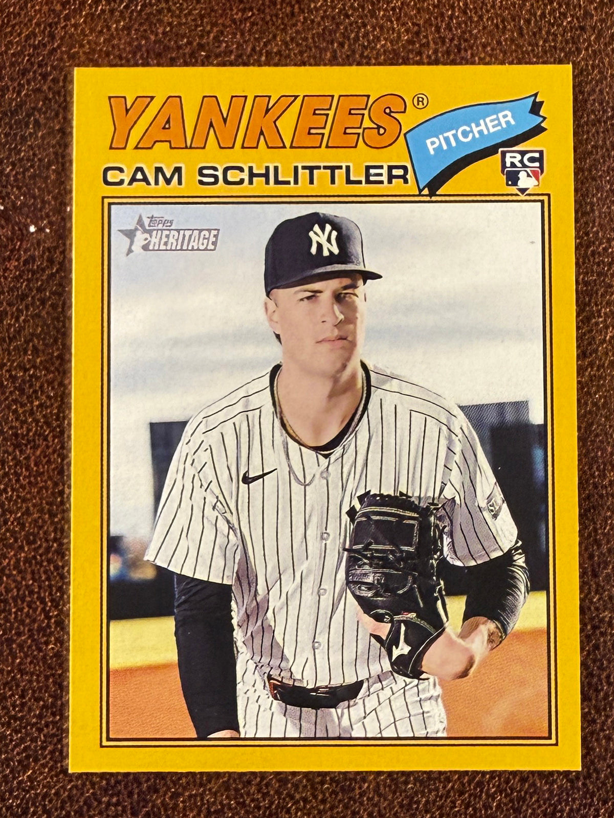 Cam Schlittler - 2026 Topps Heritage - DARK Yellow Rookie - Yankees