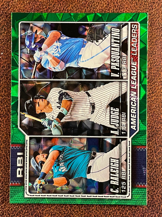 Cal Raleigh/Aaron Judge/Vinnie Pasquantino - 2026 Topps Series 2 - GREEN Diamante /99 - Mariners