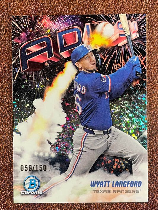 Wyatt Langford - 2025 Bowman Chrome - ADIOS Mini Diamond /150 - Rangers