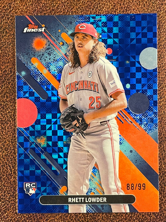 Rhett Lowder - 2025 Topps Finest - BLUE XFractor Common /99 - Reds