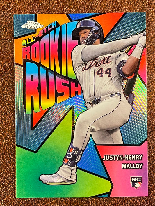 Justin Henry Malloy - 2025 Topps Chrome - Rookie All Etch Rookie Rush - Tigers