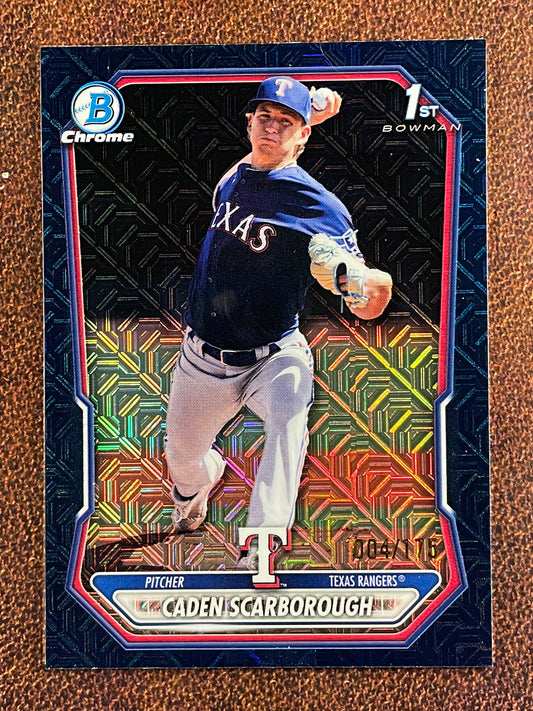 Caden Scarborough - 2026 Bowman Chrome - NAVY 1st Bowman MOJO /175 - Rangers