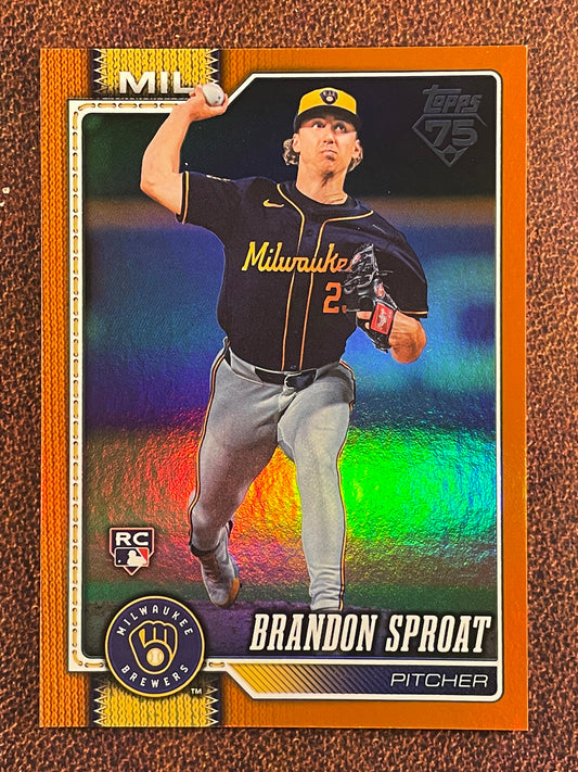 Brandon Sproat - 2026 Topps Series 2 - ORANGE Rookie /25 - Brewers
