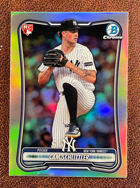 Cam Schlittler - 2026 Bowman Chrome - Red Rookie Redemption (*Small white surface spot*) - Yankees