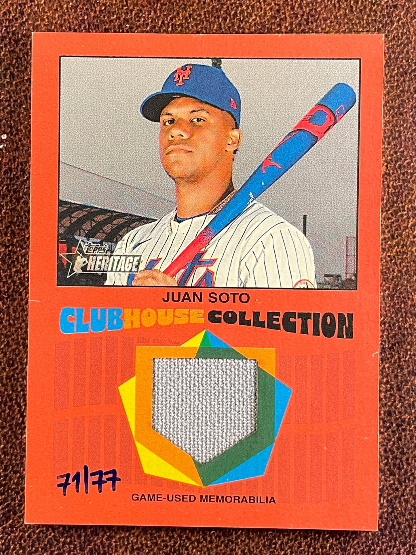 Juan Soto - 2026 Topps Heritage - RED Real One RELIC /77 - Mets