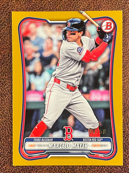 Marcelo Mayer - 2026 Bowman - GOLD Paper /50 (*Slight edge/corner whiting*) - Red Sox
