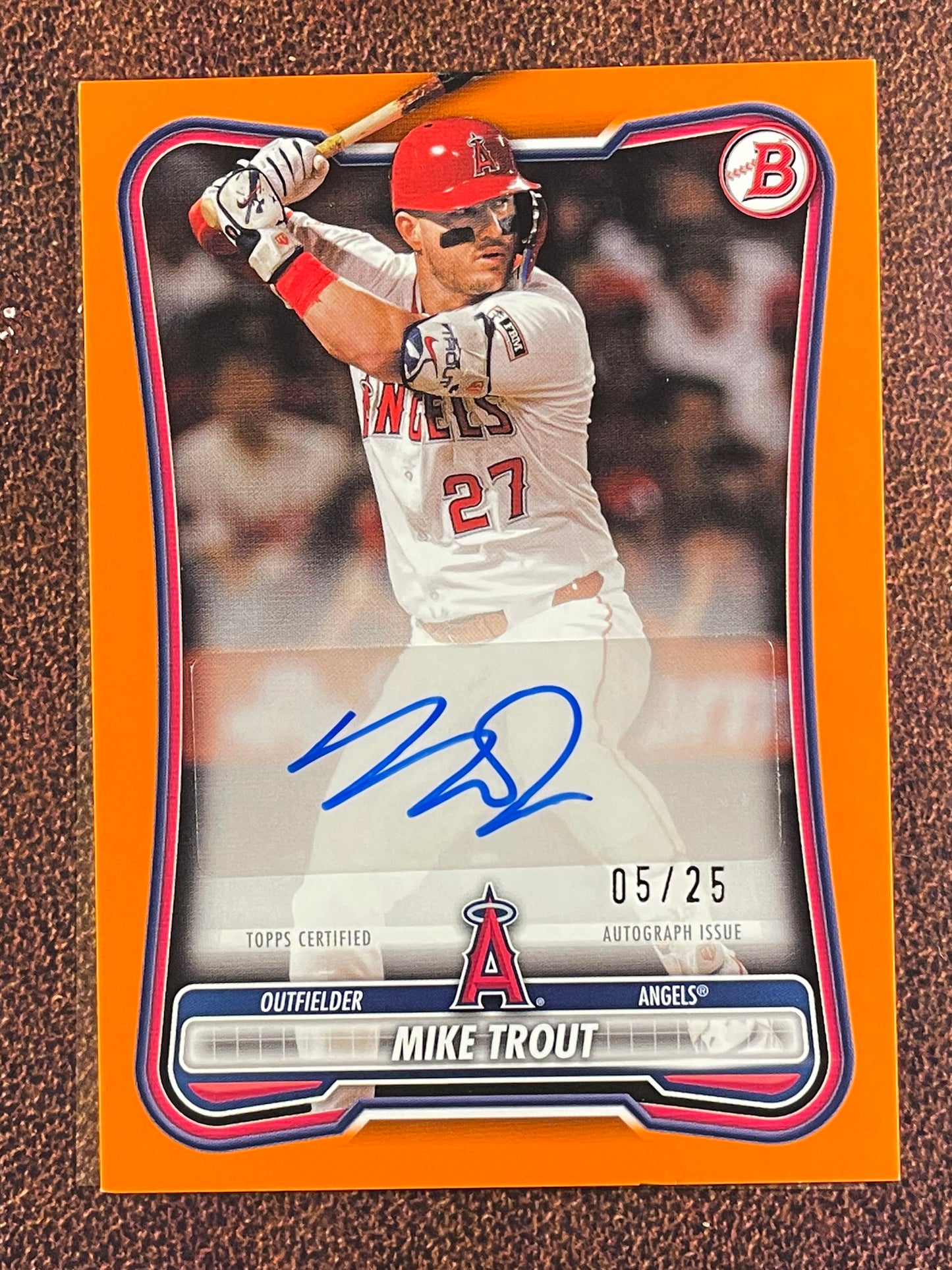 Mike Trout - 2026 Bowman - ORANGE Paper AUTO /25 - Angels