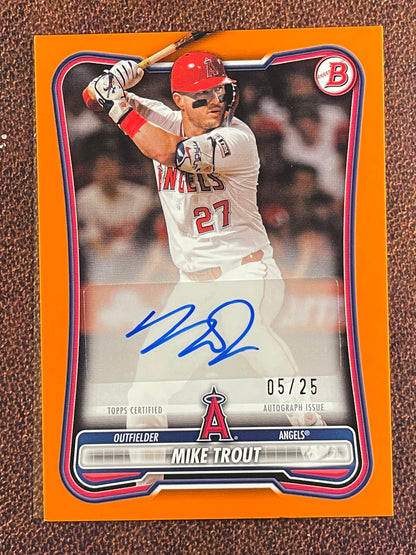 Mike Trout - 2026 Bowman - ORANGE Paper AUTO /25 - Angels