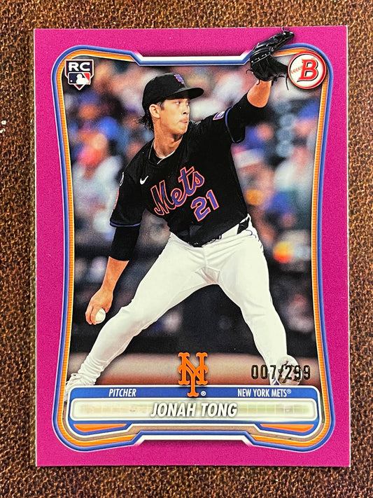 Jonah Tong - 2026 Bowman - FUCHSIA Rookie /299 - Mets