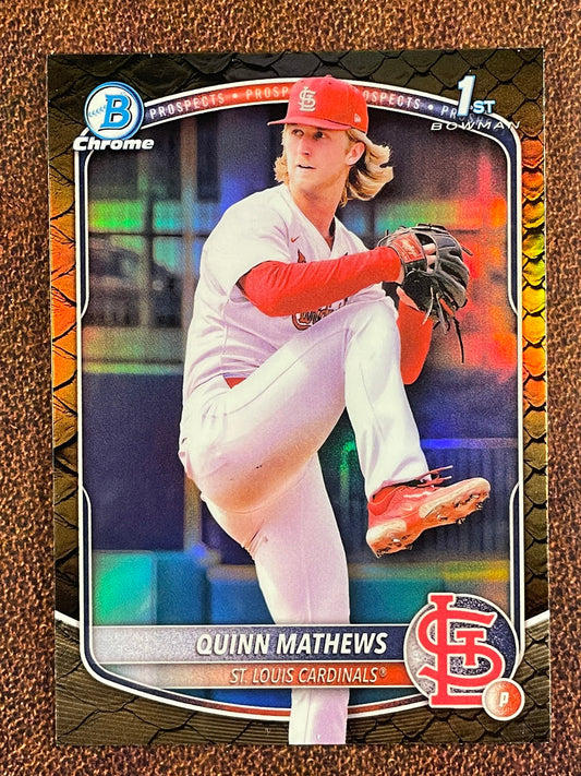 Quinn Mathews - 2025 Bowman Chrome - Reptilian 1st Bowman - Cardinals