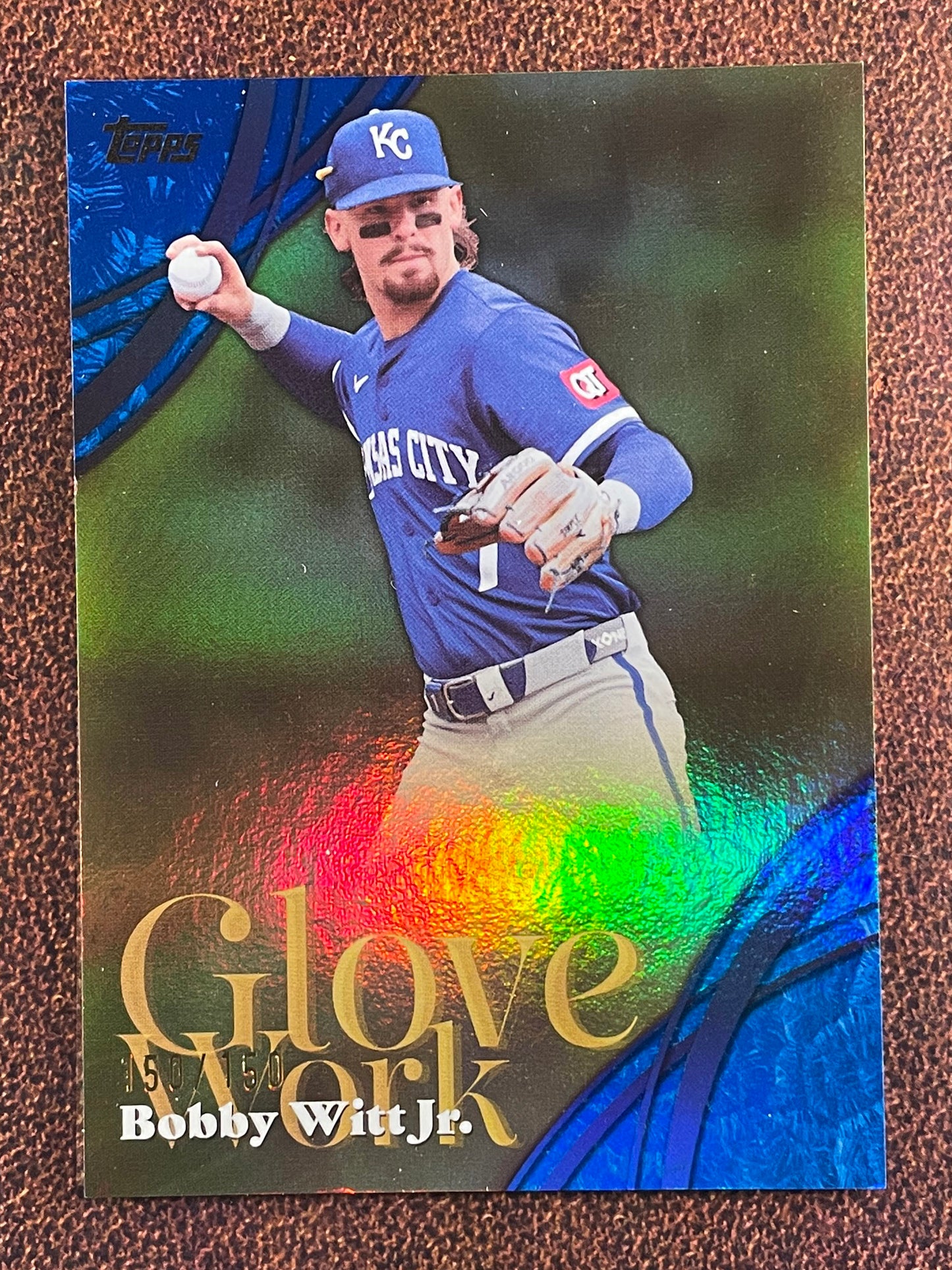 Bobby Witt Jr - 2026 Topps Series 2 - BLUE Glove Work BOOKEND 150/150 - Royals