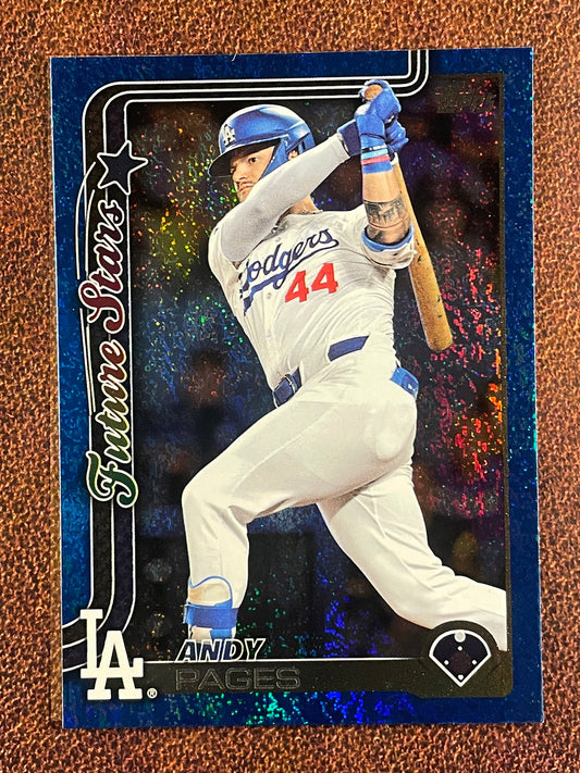 Andy Pages - 2025 Topps Series 2 - BLUE Holofoil Future Stars. /150 - Dodgers