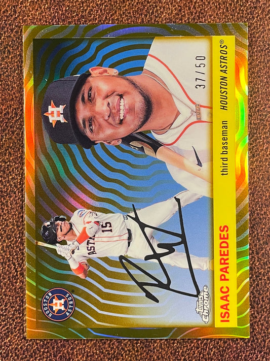 Isaac Paredes - 2025 Topps Chrome Platinum - GOLD Vibrations Refractor /50 - Astros