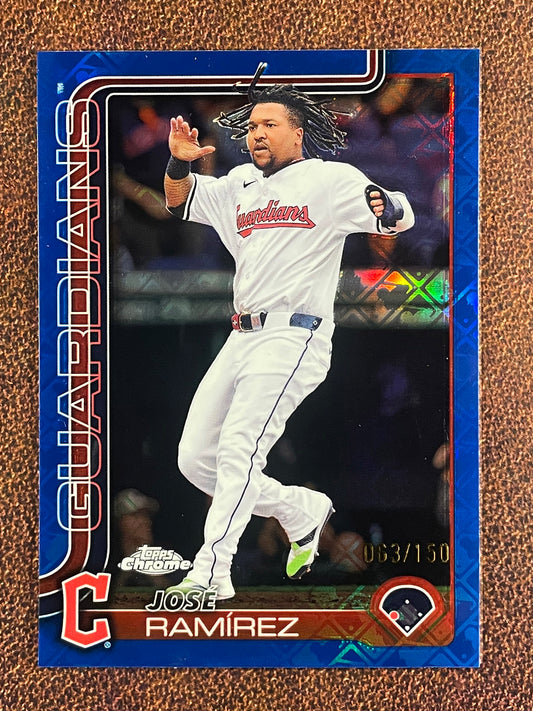 Jose Ramirez - 2025 Topps Chrome - BLUE Logofractor /150 - Guardians