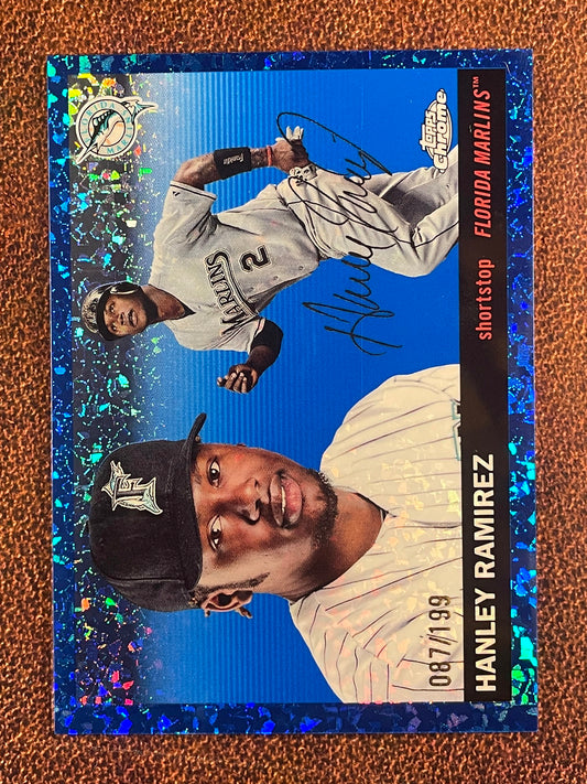 Hanley Ramirez - 2025 Topps Chrome Platinum - BLUE Mini Diamond Refractor /199 (*centering*) - Marlins