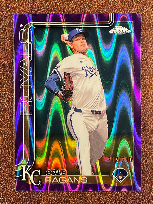 Cole Ragans - 2025 Topps Chrome - PURPLE Raywave 212/250 - Royals