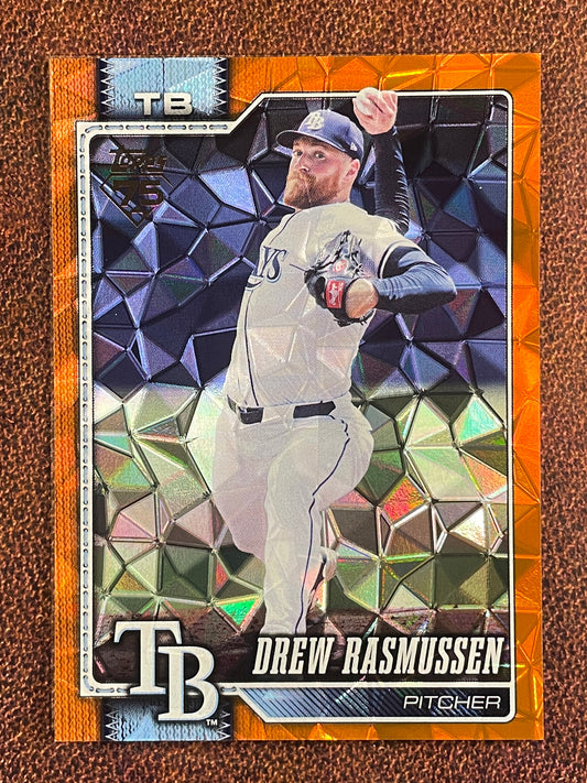Drew Rasmussen - 2026 Topps Series 1 - ORANGE Diamante /25 - Rays