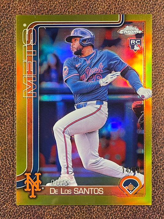Luis De Los Santos - 2025 Topps Chrome - Rookie GOLD Refractor /50 - Mets