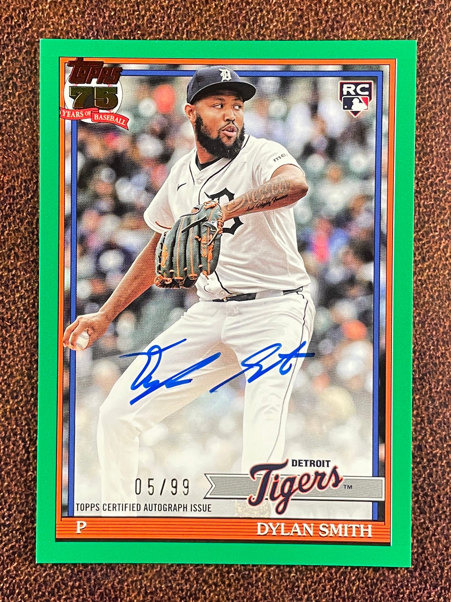 Dylan Smith - 2026 Topps Series 1 - GREEN Rookie AUTO /99 (*Slight corner whiting*) - Tigers