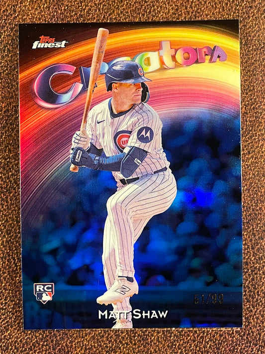 Matt Shaw - 2025 Topps Finest - BLUE Creators /150 (*Print Lines*) - Cubs
