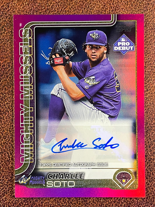 Charlie Soto - 2025 Topps Pro Debut - PINK Foil AUTO /199 - Twins