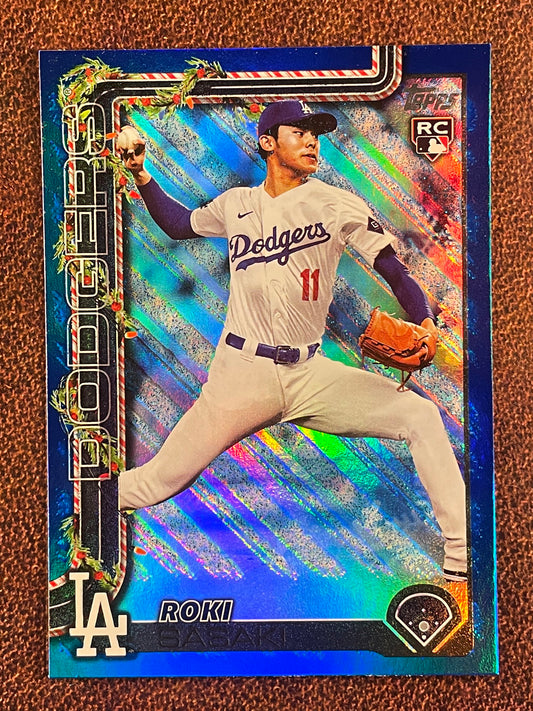Roki Sasaki - 2025 Topps Holiday - Rookie BLUE - Dodgers