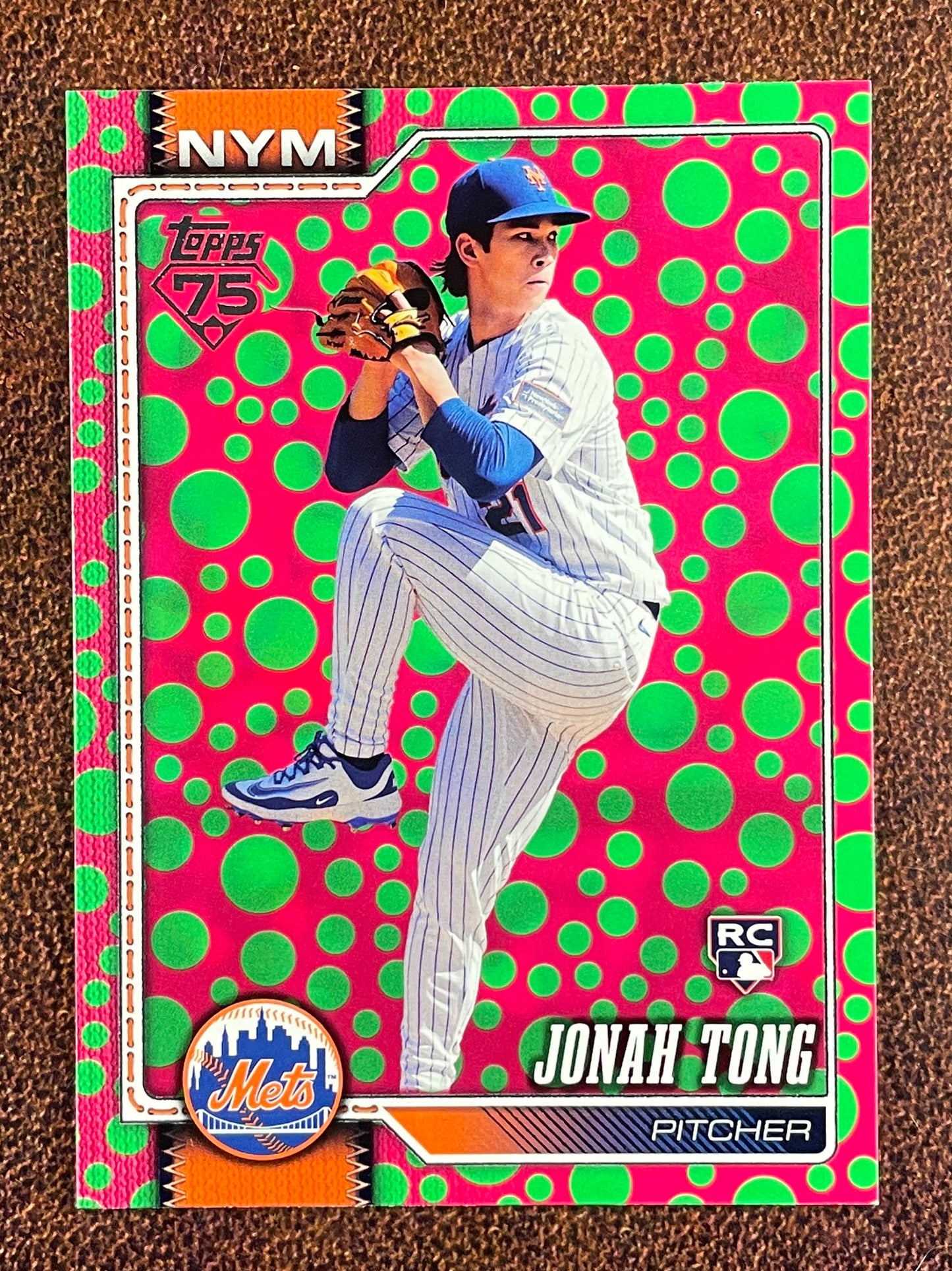 Jonah Tong - 2026 Topps Series 1 - Rookie Green and Pink Polka Dots - Mets