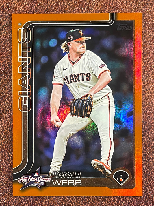 Logan Webb - 2025 Topps Update - ORANGE Rainbow Foil /25 - Giants