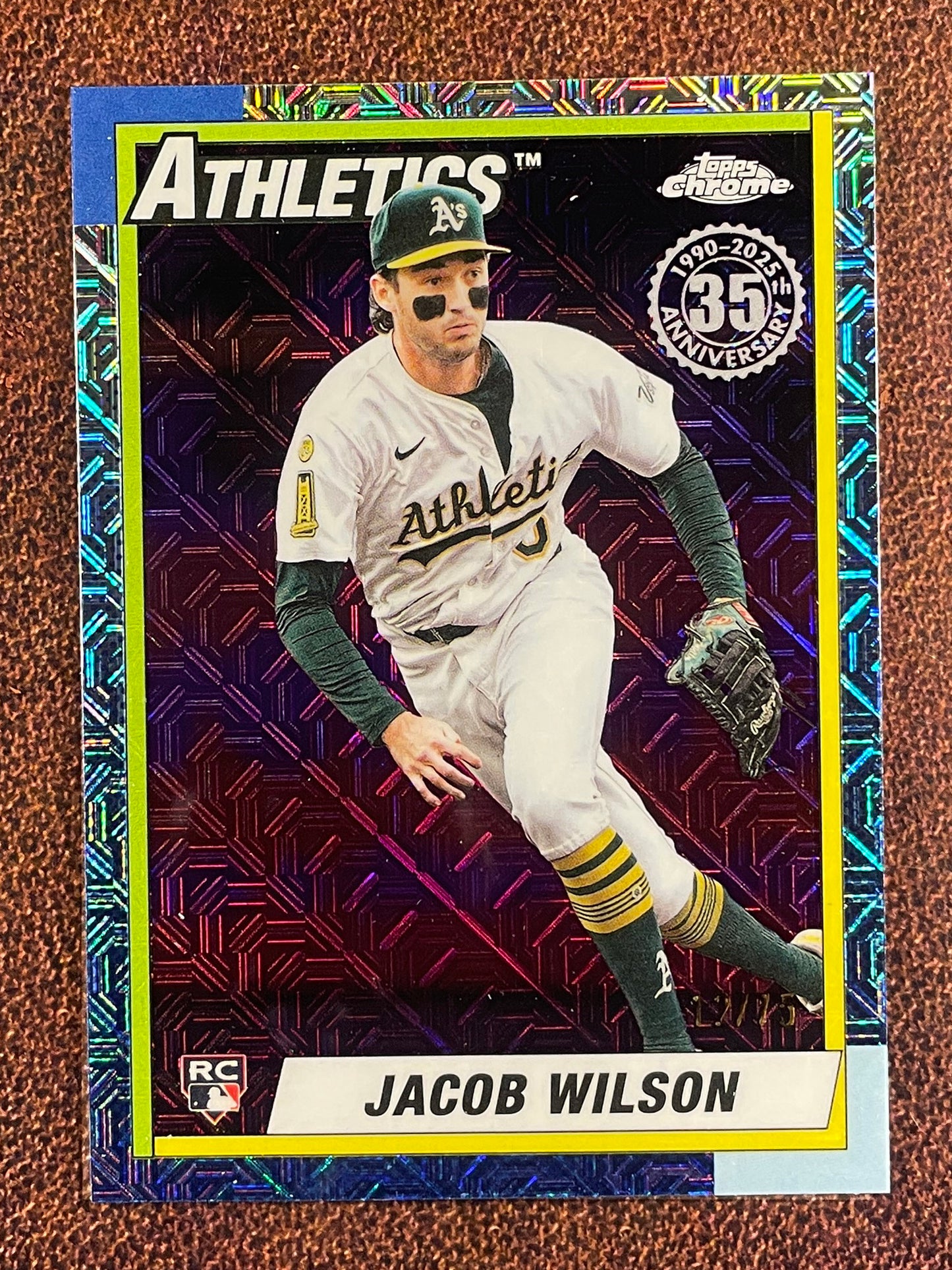 Jacob Wilson - 2025 Topps Update - PURPLE Rookie 1990 MOJO /75 - Athletics