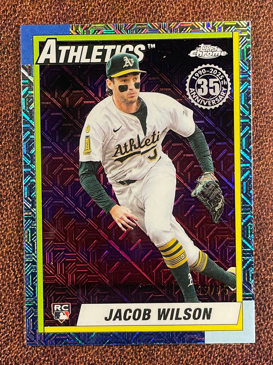 Jacob Wilson - 2025 Topps Update - PURPLE Rookie 1990 MOJO /75 - Athletics