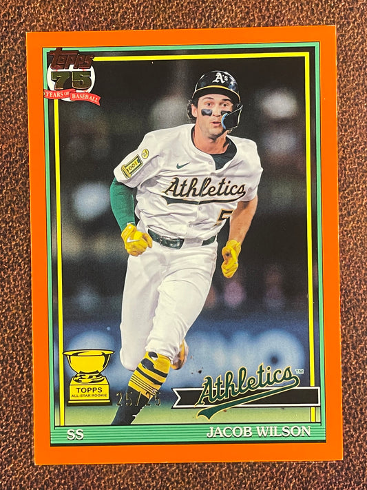 Jacob Wilson - 2026 Topps Series 1 - ORANGE 1991 25/25 (*Edge/Corner Whiting*) - Athletics
