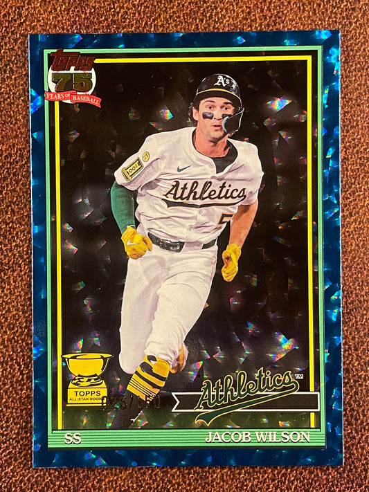 Jacob Wilson - 2026 Topps Series 1 - BLUE Crackle Foilboard /150 - Athletics