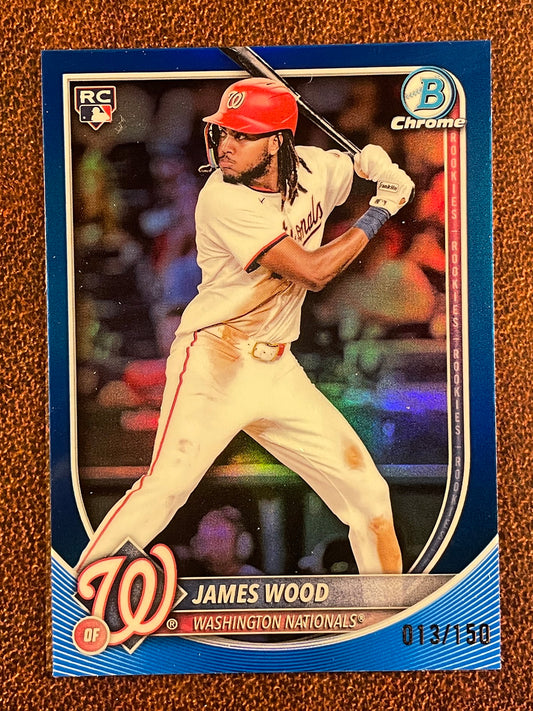 James Wood - 2025 Bowman Chrome - BLUE Rookie Refractor /150. - Nationals