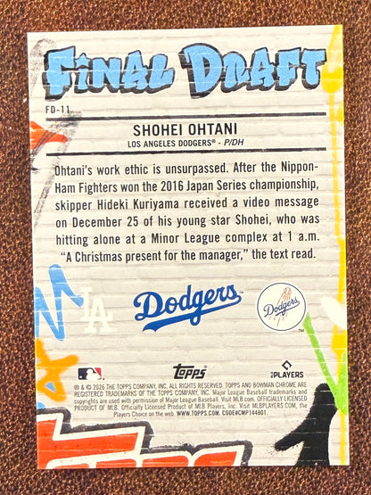 Shohei Ohtani - 2026 Bowman Chrome - Final Draft FD-11 SSP - Dodgers